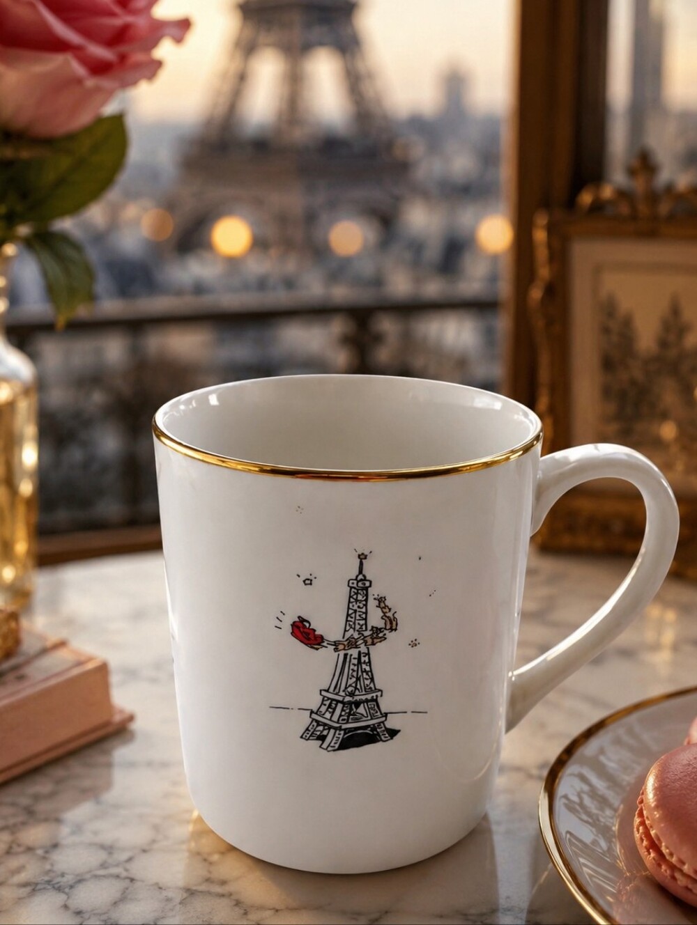 Merry Masterpieces Dayton Hudson Eiffel Tower Paris Christmas Mug 1999 Vintage